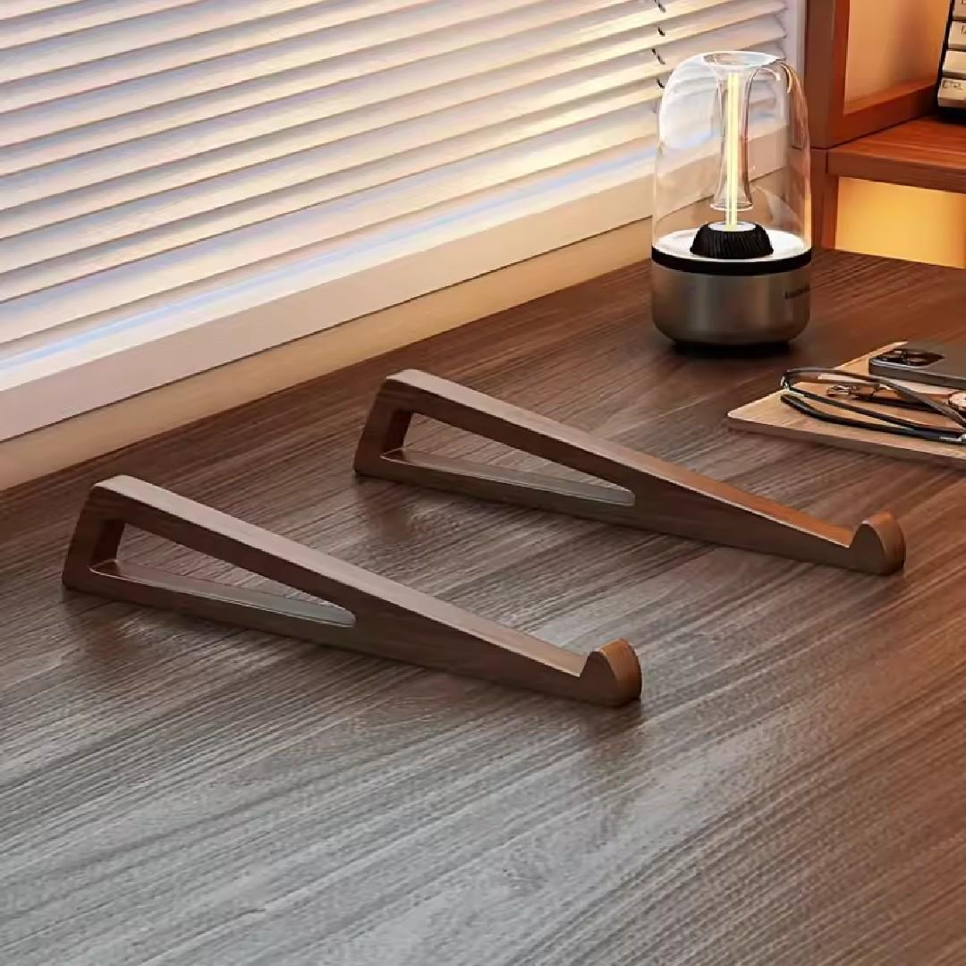 Portable Foldable Wooden Laptop Stand, Ergonomic 12° Adjustable Angle ...