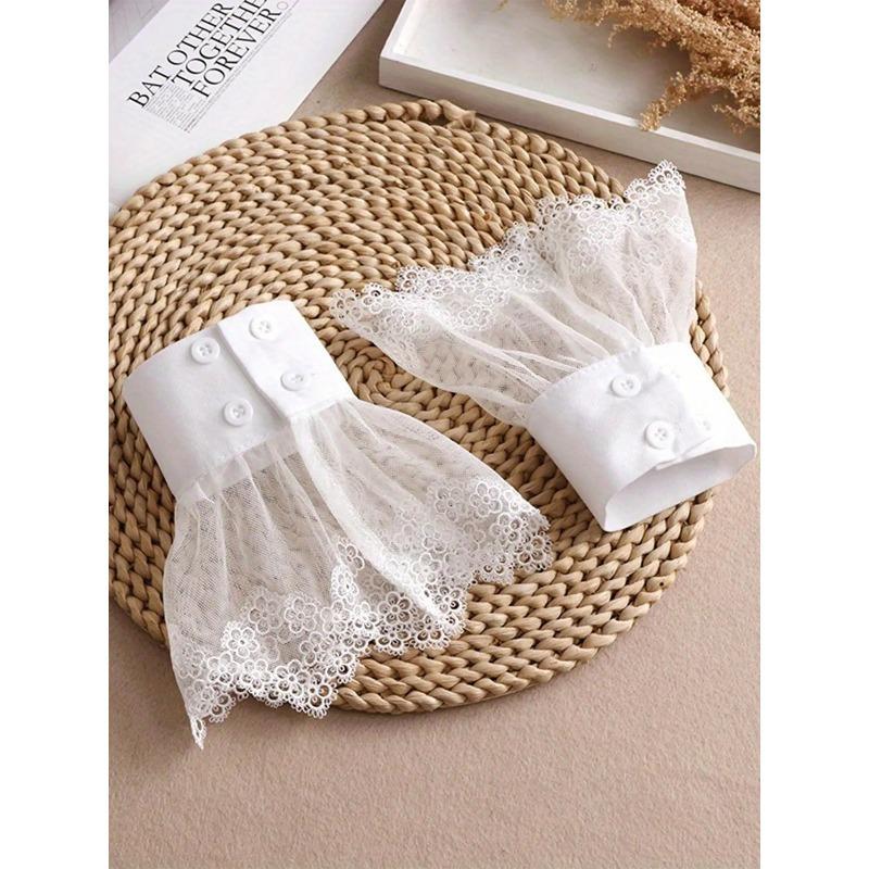 Women's Elegant Textured Solid Color Lace Gloves, Minimalist Romantic Gloves for Wedding Bridal Party Formal Occasions
