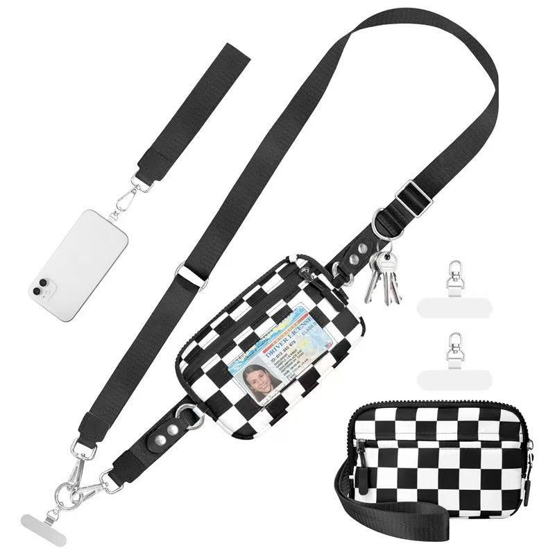 The grid-patterned, adjustable window-style wallet/phone strap, Wallet Phone Lanyard, features modular design for ease of use. It’s an ideal gift for those who are overweight, perfect for card exchanges and wallet/phone straps.
