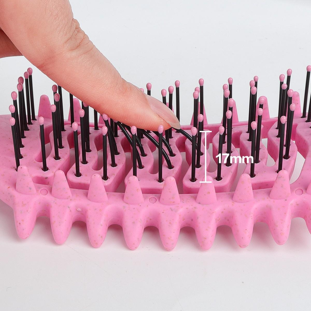 1 Piece Curly Hair Brush, Hollow Comb with Nylon Bristles and Abs Handle, Suitable for All Hairstyles, Dry and Wet Use, Hair Styling Tool