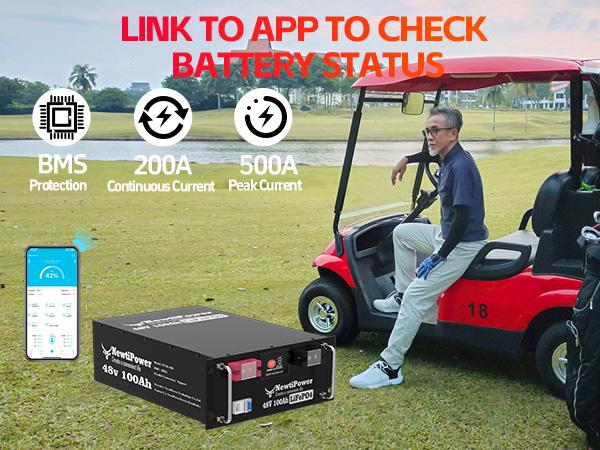 48V 100Ah LiFePO4 Lithium Battery 200A BMS,NewtiPower 10000+ Deep Cycle Lithium Iron Phosphate Battery Great For Winter Power Shortage, RV, Marine and Off Grid Applications