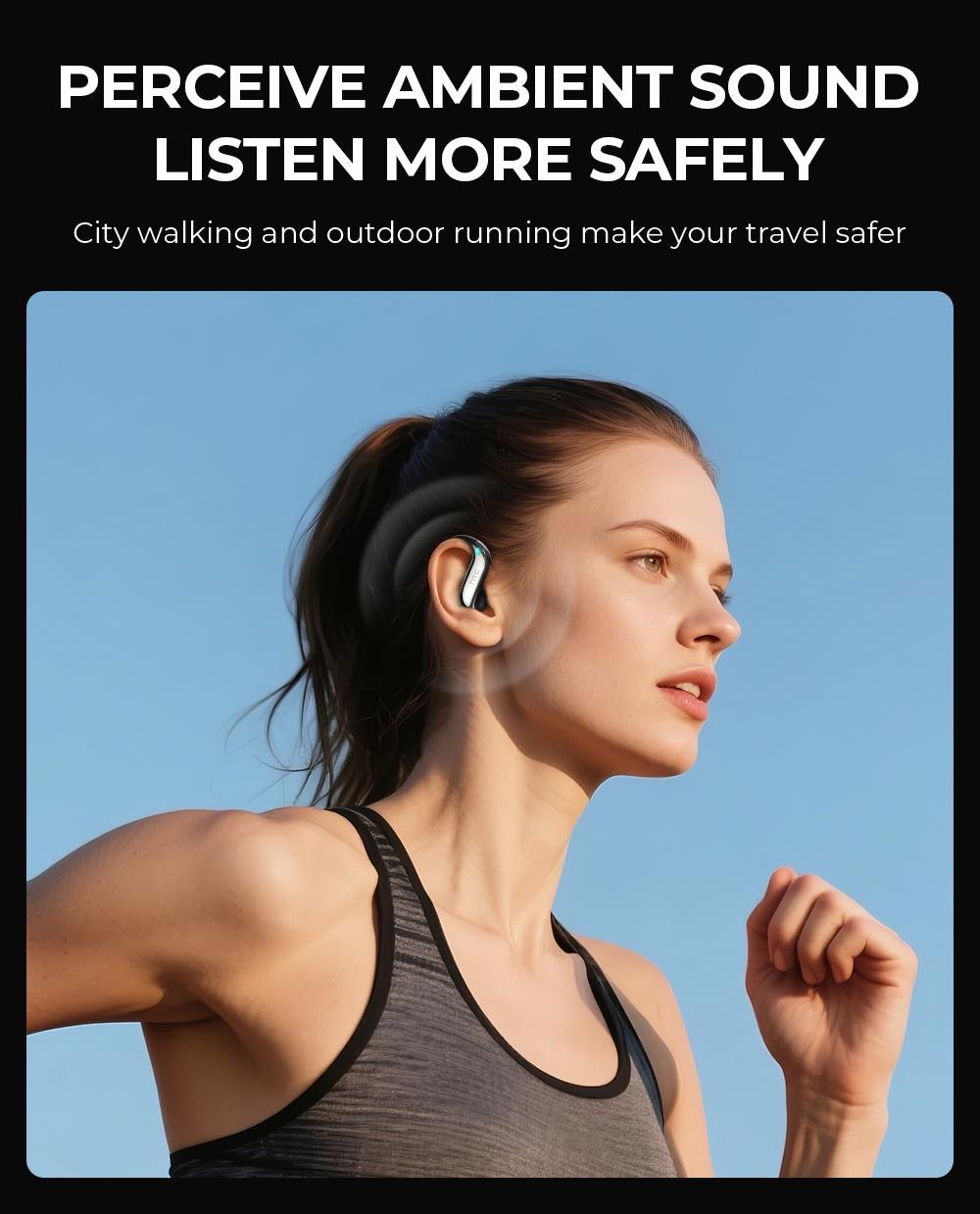 HTC NE23 Translation Earbuds, OWS Open Ear Headphone,Supports Translation in 134 Languages With APP, Bluetooth 6.0 Earphones, Wireless Earbuds for Music & Phone Calls, IPX5 Waterproof Sports Headphones with Long Endurance