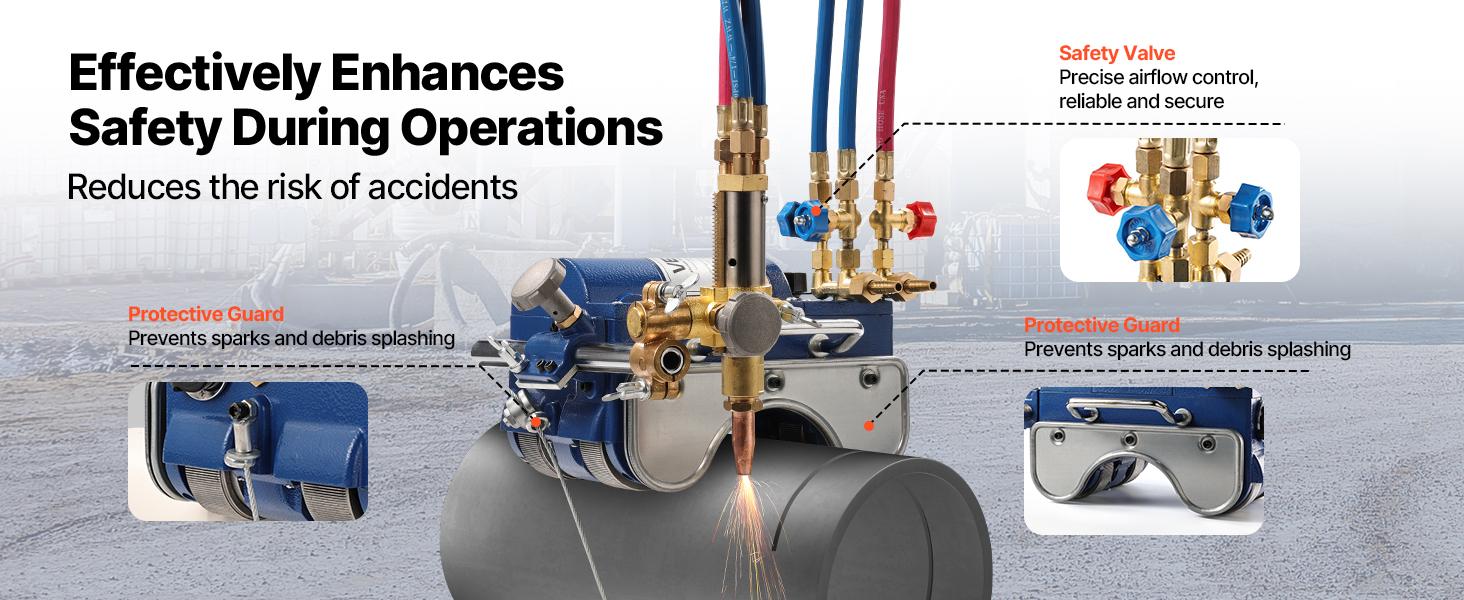 VEVOR Electromagnetic Gas Pipe Cutting Machine, 2-30/Min Automatic Pipe Beveler for 0.2-4 Thick Tube, Features 3 Tips Adjustable Angles, Torch Burner Beveler, Magnetic Gas Machine 110V CG2-11C