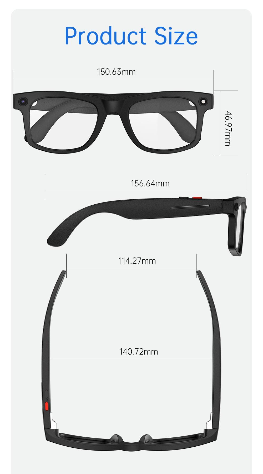 2026 New AI Smart Camera Glasses with 2 Bonus Lens Sets, 1080P HD EIS Anti-Shake Video, AI Image Recognition, Voice Control, Bluetooth Audio Calls, Wi-Fi Transfer, Magnetic Charging, 3-in-1 Smart Eyewear for Travel, Sports & Daily Outdoor Use