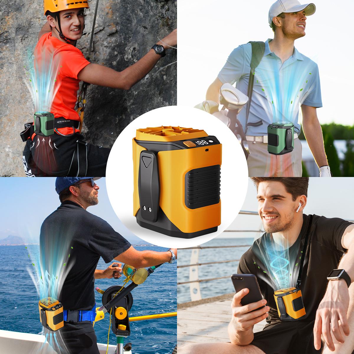 Portable Waist Fan Under Shirt Rechargeable 5000mAh Powerful Wind for up to 24 Working Hours Personal Cooling Fan Mini Hands-Free Fan With Flashlight for Outdoor & Travel Orange Portable Waist Fan Under Shirt Rechargeable 5000mAh Powerful Wind for up to 24 Working Hours Personal Cooling Fan Mini Hands-Free Fan With Flashlight for Outdoor & Travel Orange