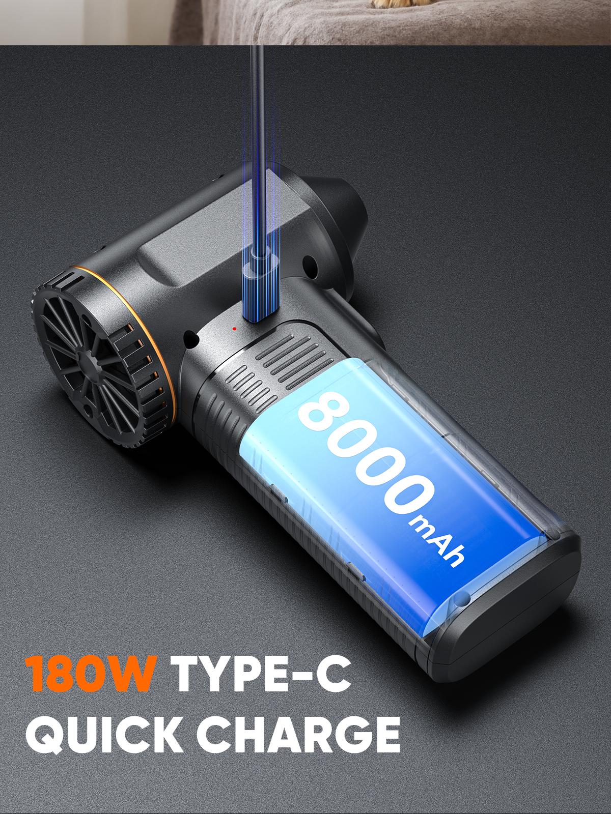 #TikTokShopSpringGlowUp F11 SHEKAR Electric Air Duster, Compressed Air Blower Gun, Adjustable Gears, Rechargeable Cordless, Mini Turbo Jet Fan for Keyboard, PC, Car, Home & Outdoor Cleaning Powerful Portable