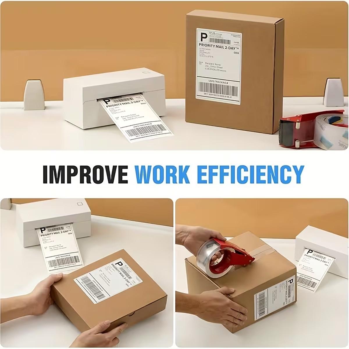 4x6 Inch Self-Adhesive Shipping Labels, 100 Sheets/200 Sheets Thermal Labels, 100 X 150mm for D100 & D200 Thermal Printers