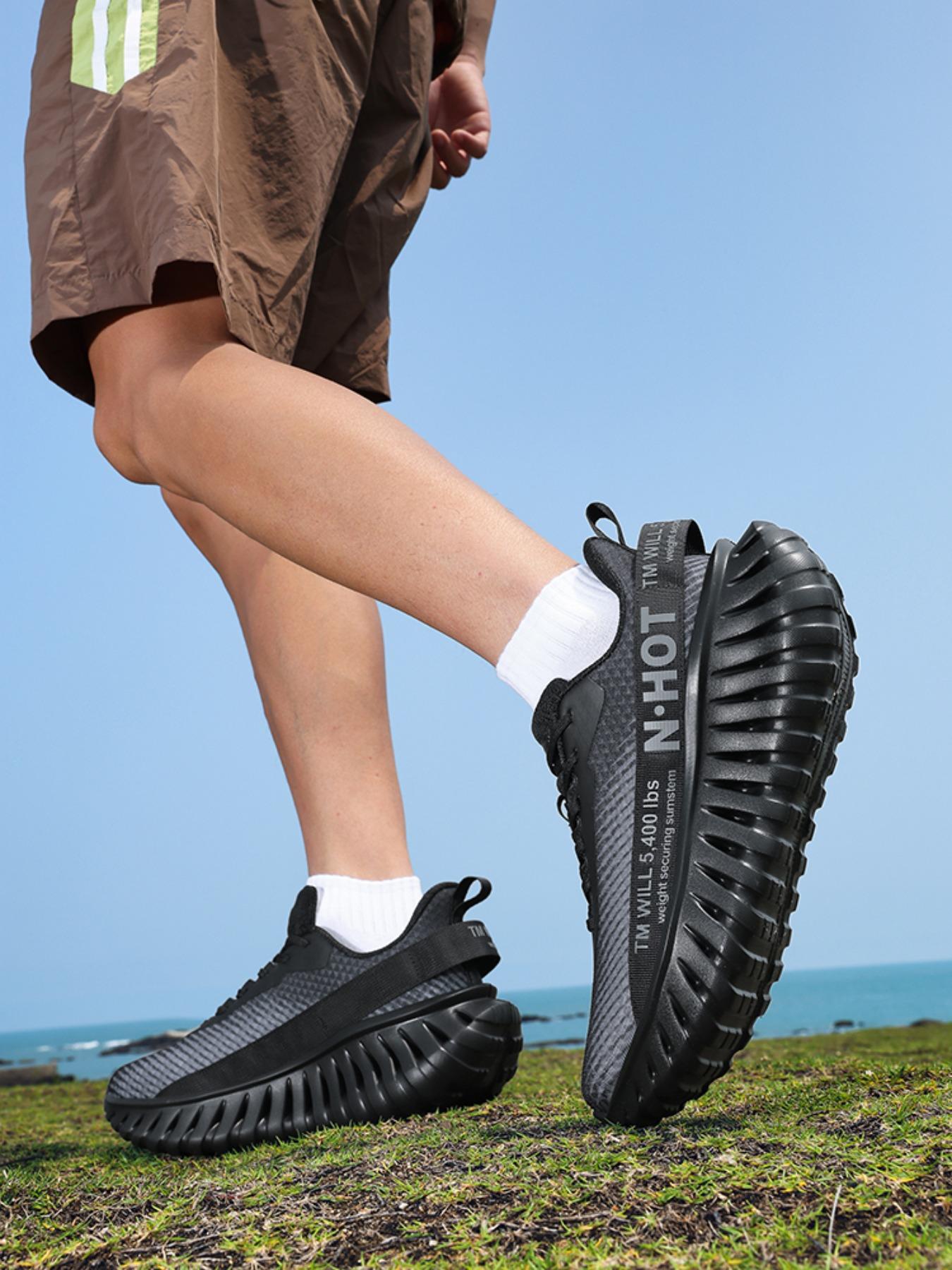 Men's Large Size Comfortable Outdoor Casual Shoes, Unique Design, Textile Lining, Rubber Sole, Fashion Element, Perfect for Sports Enthusiasts, Athletic Sneaker