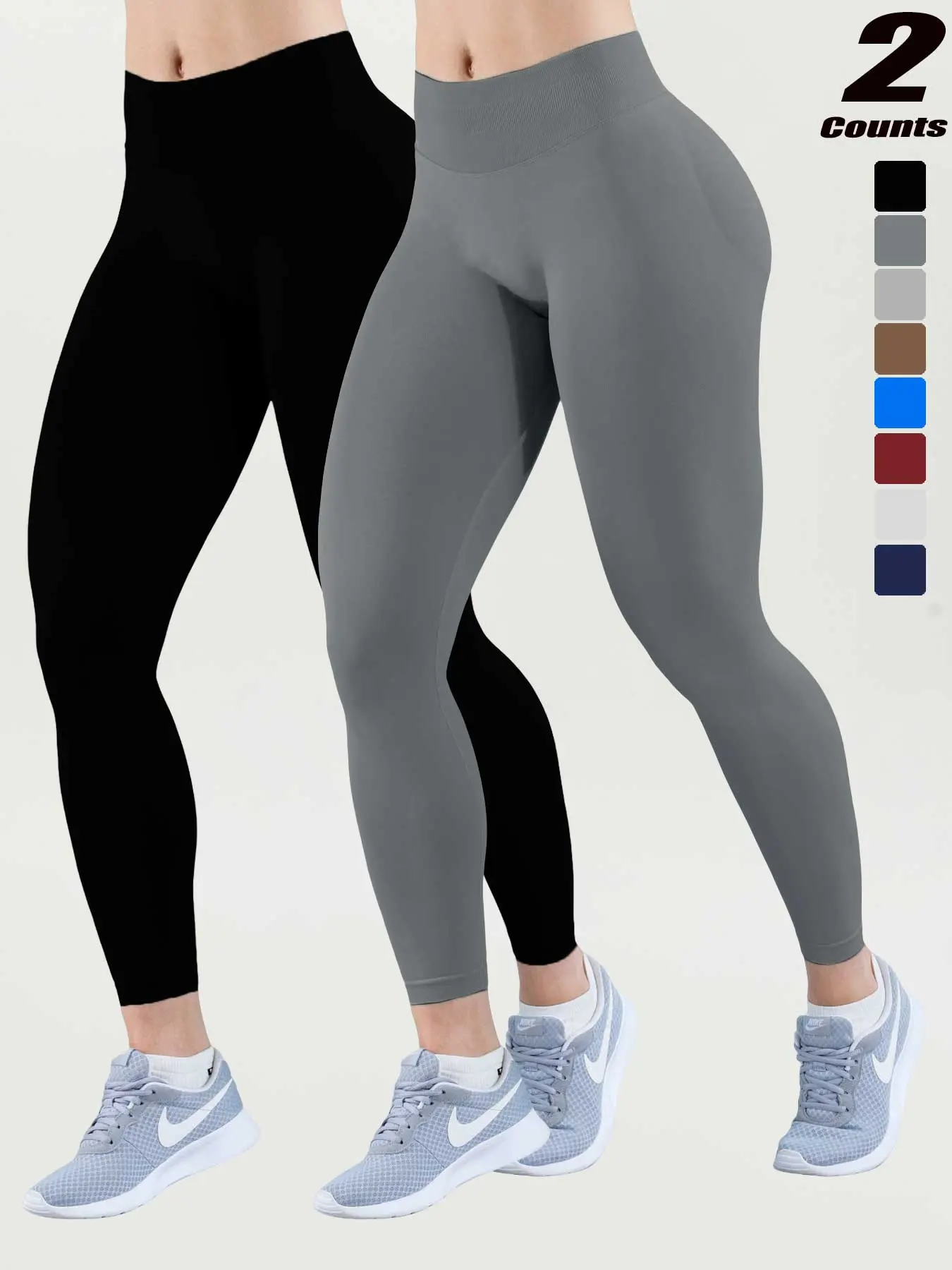 Tummy Control Low-Waist Stretchy Seamless Yoga Pants, Sporty High Stretch Workout Tights, Non-Slip Fitness Long Pants for All Seasons