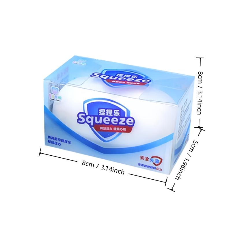 White Soap Style Soft Squishy Slime Toy Slow Rebound Sensory Fidget Cube Stress Relief Toy for Adults Kids Office Desk Decor Calming Anxiety Relief Gift