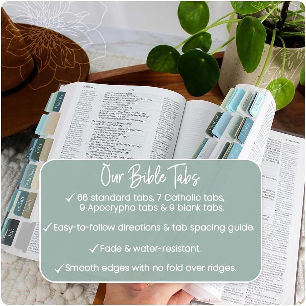 90-Piece Glossy Laminated Durable Index Tabs, Christian Indexing Tool for Old Testament & Catholic Apocrypha, Journaling & Study Supplies
