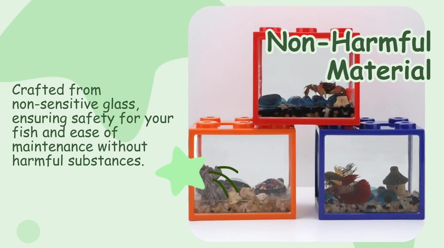 Mini Small Block Betta Fish Tank Transparent Office Desktop Scenery Creative Goldfish Tank Thai Internet Celebrity Betta Box