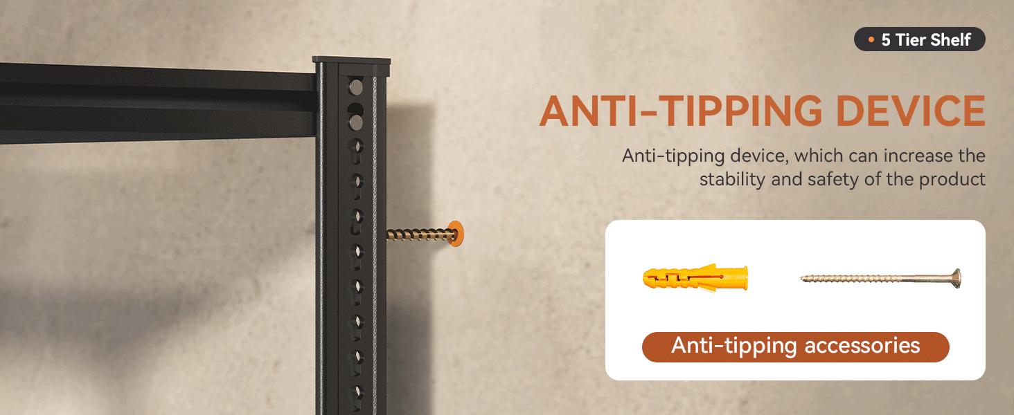 TryLazy 5-Tier Adjustable Metal Shelving Unit - Heavy Duty Storage Rack for Garage, Warehouse, Pantry, Kitchen Organizer