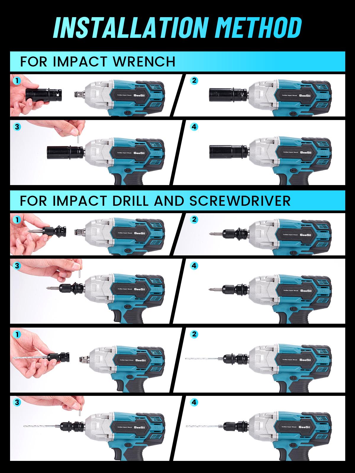 Seesii 3 in 1 Cordless Impact Wrench 1/2'',3300RPM,Brushless Impact Driver w/ 2x 4.0Ah Batteries,6 Sockets,Drills,6 Screws,Power Tool Heavy Duty, Black Friday Deals Seesii 3 in 1 Cordless Impact Wrench 1/2'',3300RPM,Brushless Impact Driver w/ 2x 4.0Ah Batteries,6 Sockets,Drills,6 Screws,Power Tool Heavy Duty, Black Friday Deals
