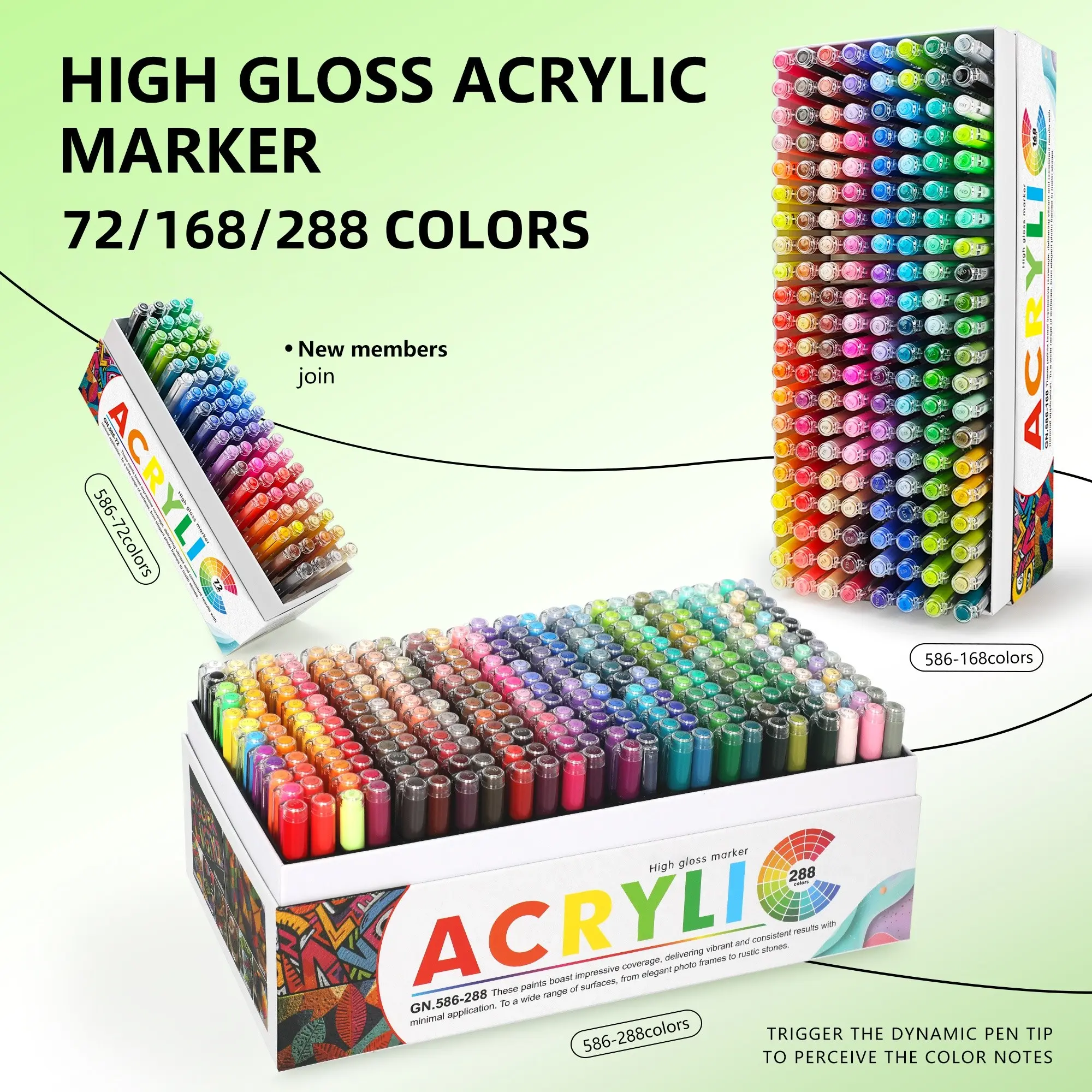 Guangna Acrylic Paint Marker Pens, Soft Brush Tips, Ideal for Stone, Wood, Glass, Canvas, Ceramics, DIY Crafts, Perfect Gifts