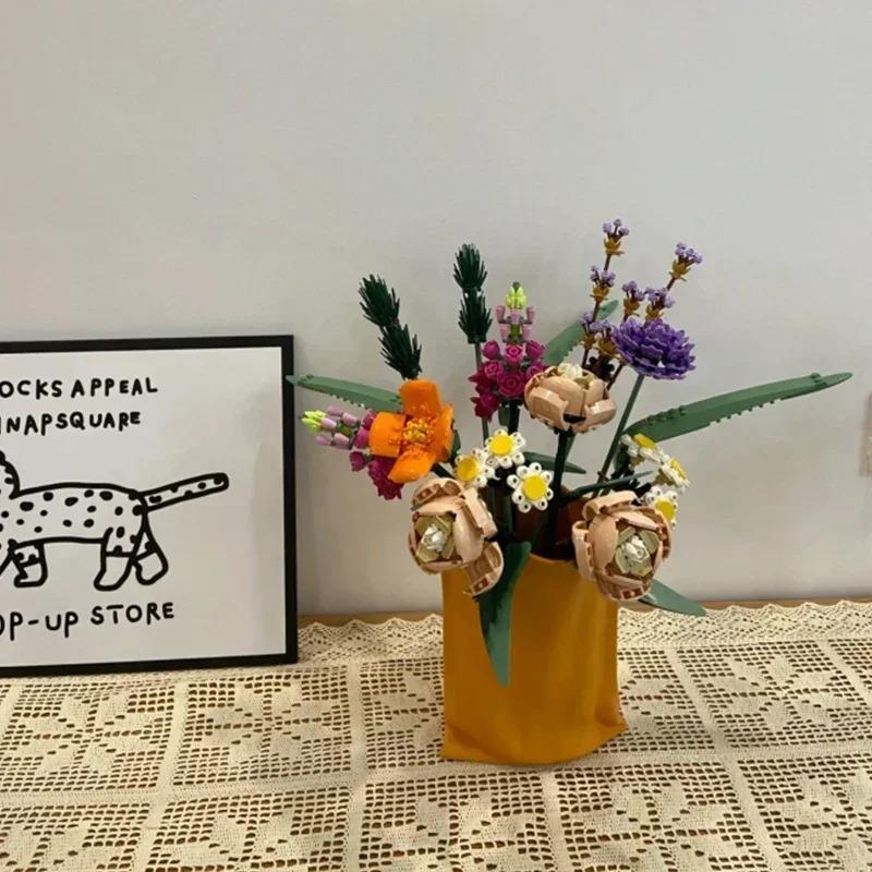 756 pieces of 10280 romantic flower bouquet decorative building blocks, suitable for girlfriends' birthdays, Christmas parties gifts