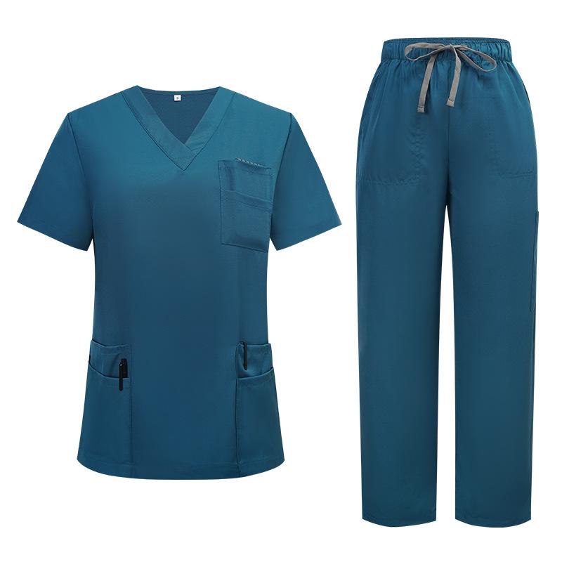 New Arrival 2-Piece Medical Scrubs Workwear Set - Short Sleeve Top, Straight Leg Pants, Durable for Nurses, Hospital Operating Room, Daily Training (Scrubs Sets for Women Compatible), Clothes