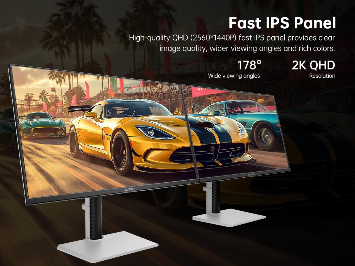 KTC 27" 2K IPS HDR400 300Hz/1ms Gaming Vertical Monitor, OC 320Hz, H27E6,