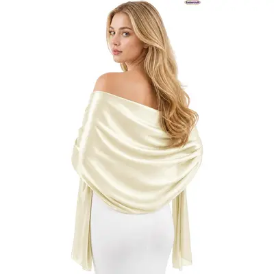 formal dress cover ups and wraps Women Satin Shawl Wrap for Evening Party Dresses Wedding Shoulder Up What to Wear Over a