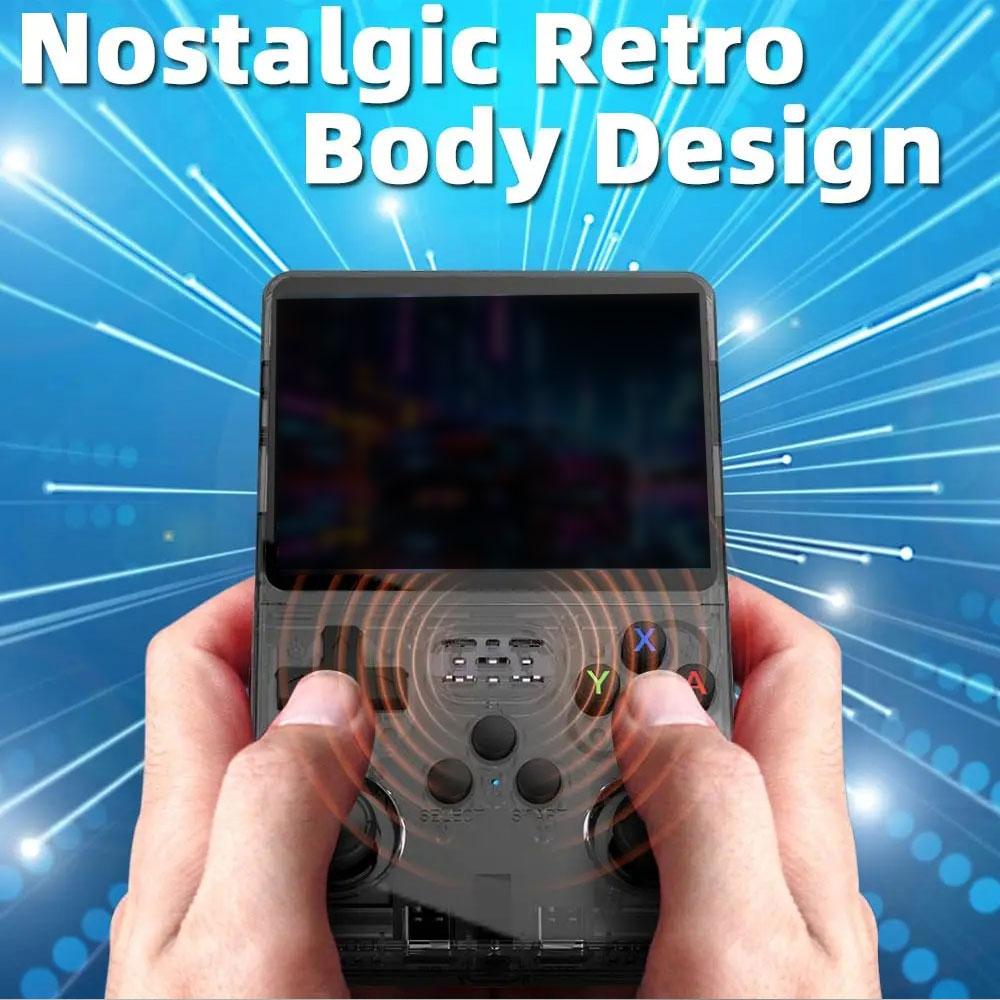 WUDS R36s Handheld Game Console 15000+ Classic Games, 32GB & 64GB TF Card, 3.5 Inch IPS Screen, 3000mAh Battery, 8 Hours Long Standby Blue Portable Digital Gaming Stuff