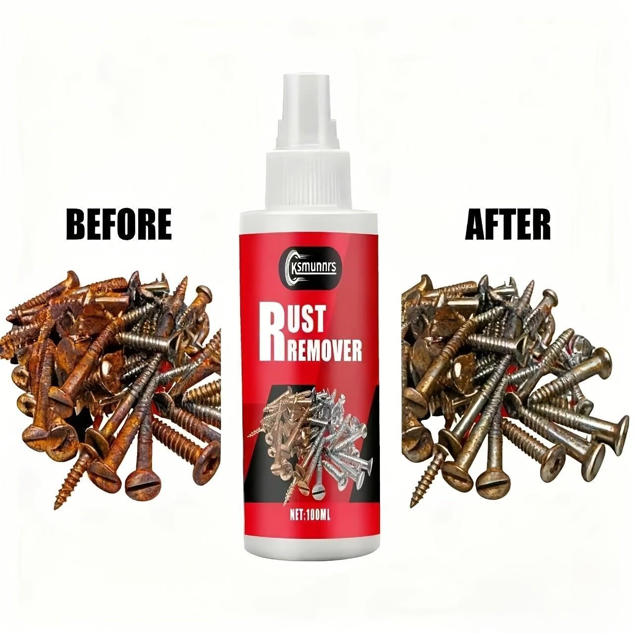 Efficient Screw & Hardware Rust Remover Cleaner, Quick Restoration of Shiny Surface, Universal Metal Rust Remover Spray, Strong Rust Dissolver