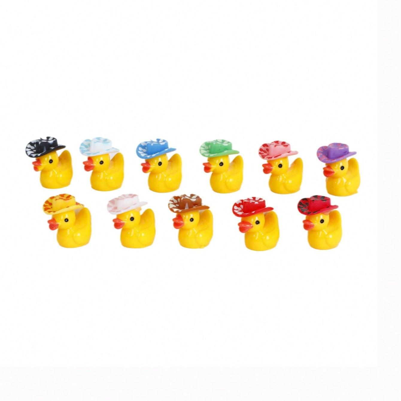 Mini Resin 3D Duck Figurines, 5-60pcs Set, Solid Color, Ideal for Water Landscapes, Garden Decor, DIY Craft Supplies, 3D Duck Ornaments