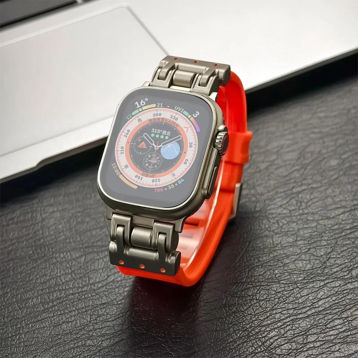 Funky Romantic Glamorous Ethnic Peppy Soft Silicone Sport Watch Strap, Replacement Band Compatible with 42/44/45/49MM Ultra 2, Series 4/5/6/7/8/9 Smart Watches