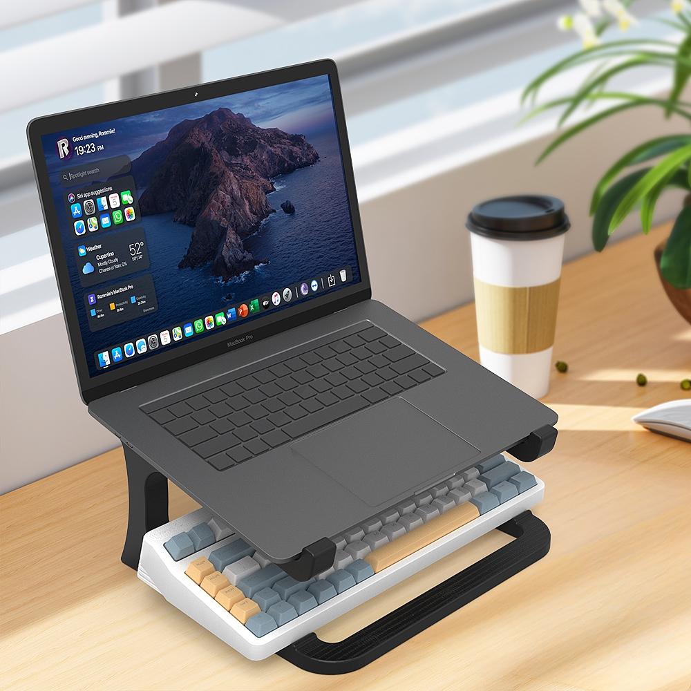 Multifunctional 3D Printed Keyboard Stand, Laptop Stand, Dual Device Support for Study & Office, Adjustable Angle for Living Room Entertainment