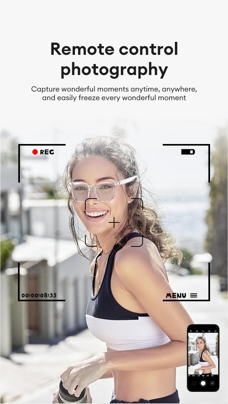 HYUNDAI C8 Pro Wearable Multifunctional Bluetooth Smart Glasses Support 169 Languages Translation, Durable Anti-Blue Light Glasses with Earbud Headset for Music & Calls, Electronic Audio Glasses for Men & Women, Bluetooth Clear Glasses