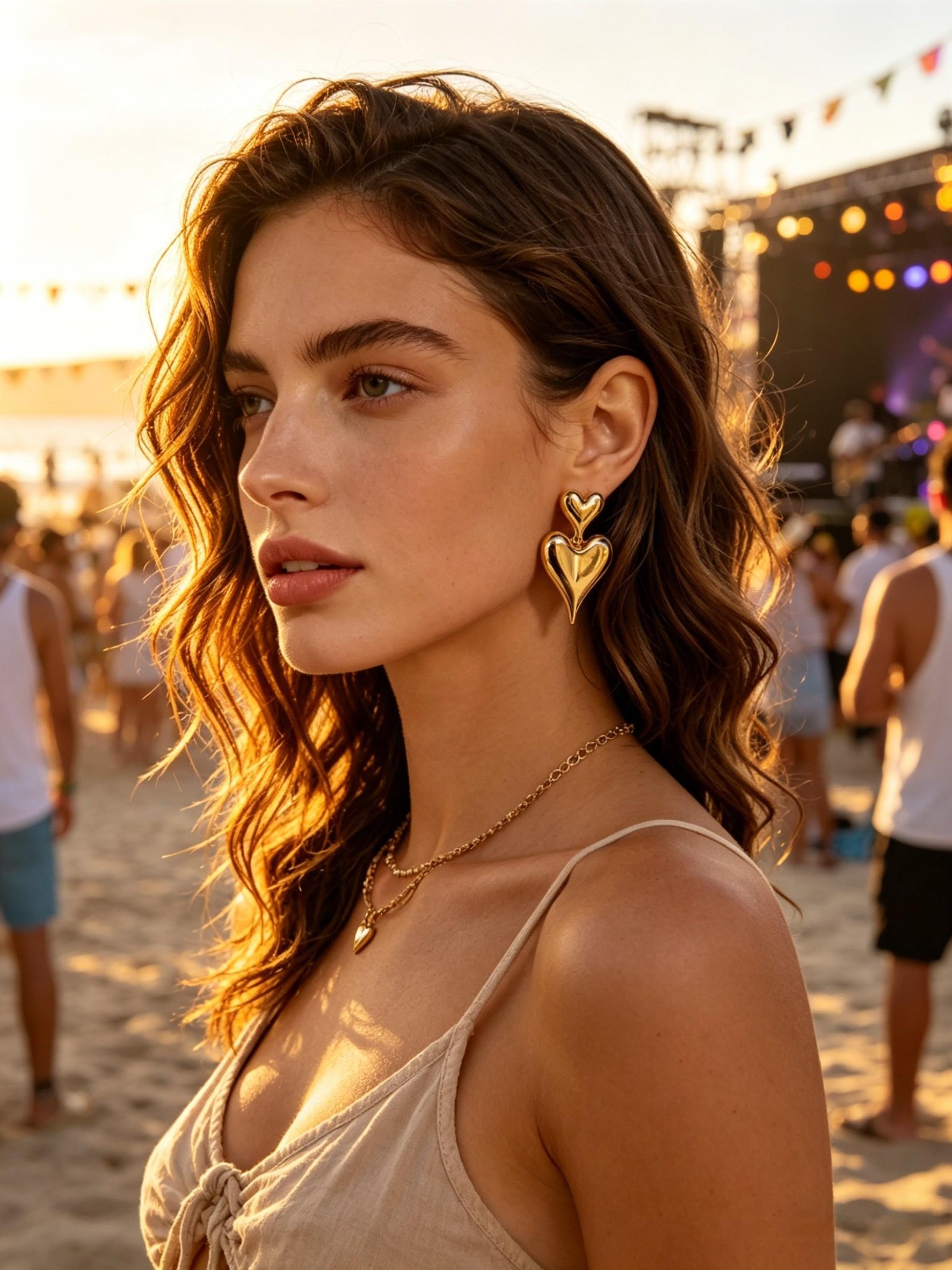 2 Pairs Luxury Gold Earrings Set • Sweet Cool Vintage Floral & Smooth Double Heart • Spring & Party Premium Jewelry • Versatile Lightweight Trendy Earrings • Gift for Girlfriend Bestie & Mother's Day