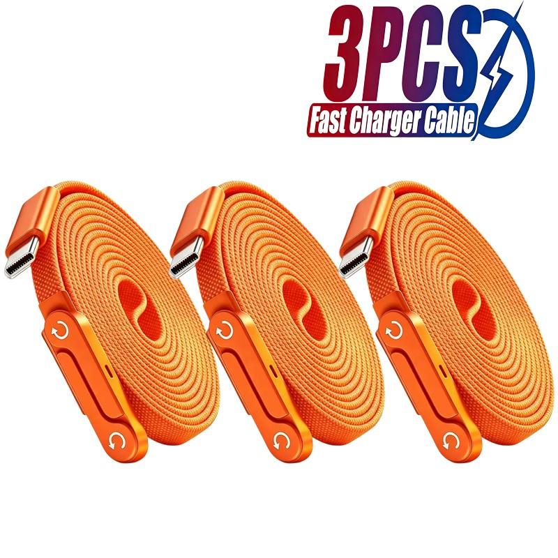 3-Pack 240W Fast-Charging Charging Cables, Phone Stand Included, 90° Bent Connector, 360° Rotatable, Braided 1.5m Cable, Compatible with iPhone 17, 16 and 15 3-Pack 240W Fast-Charging Charging Cables, Phone Stand Included, 90° Bent Connector, 360° Rotatable, Braided 1.5m Cable, Compatible with iPhone 17, 16 and 15