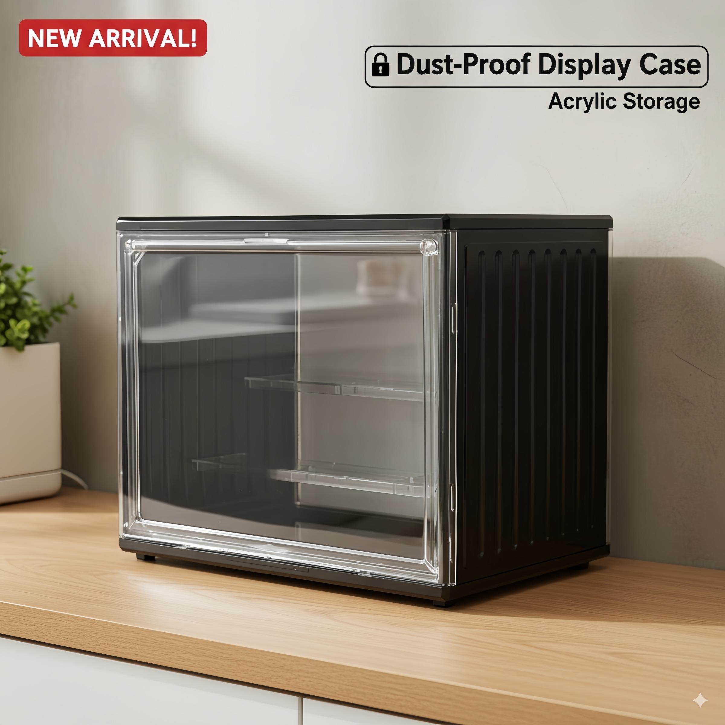 Transparent Display Cabinet, Three-Layer Adjustable Stackable Storage Box, Collectible Model Showcase, Summer Essential, Back-To-School Must-Have, Home Storage