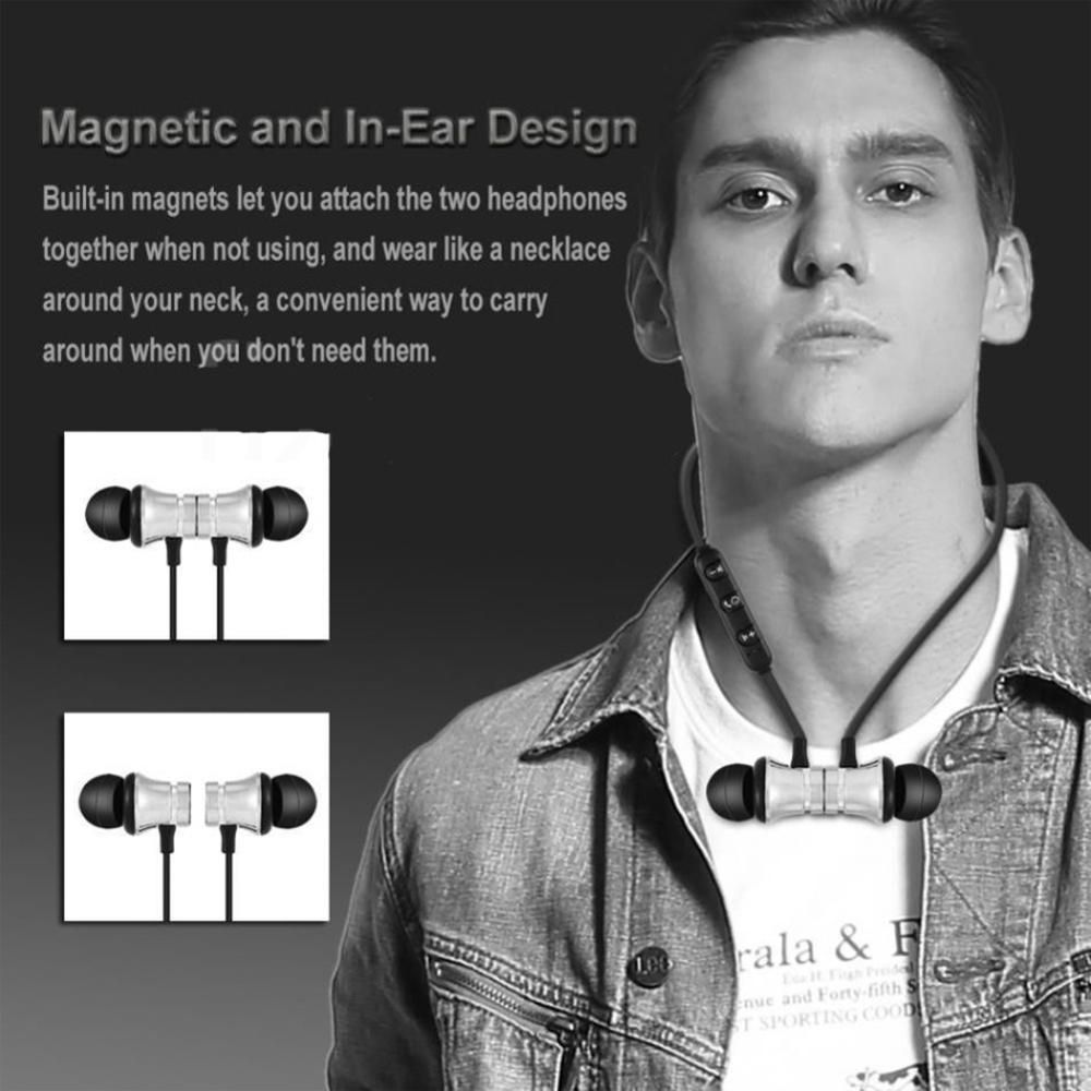 Bluetooth 4.2 Wireless Earphone Sports Headset Waterproof Earbuds Neckband Magnetic Headphone With Mic For Samrtphones