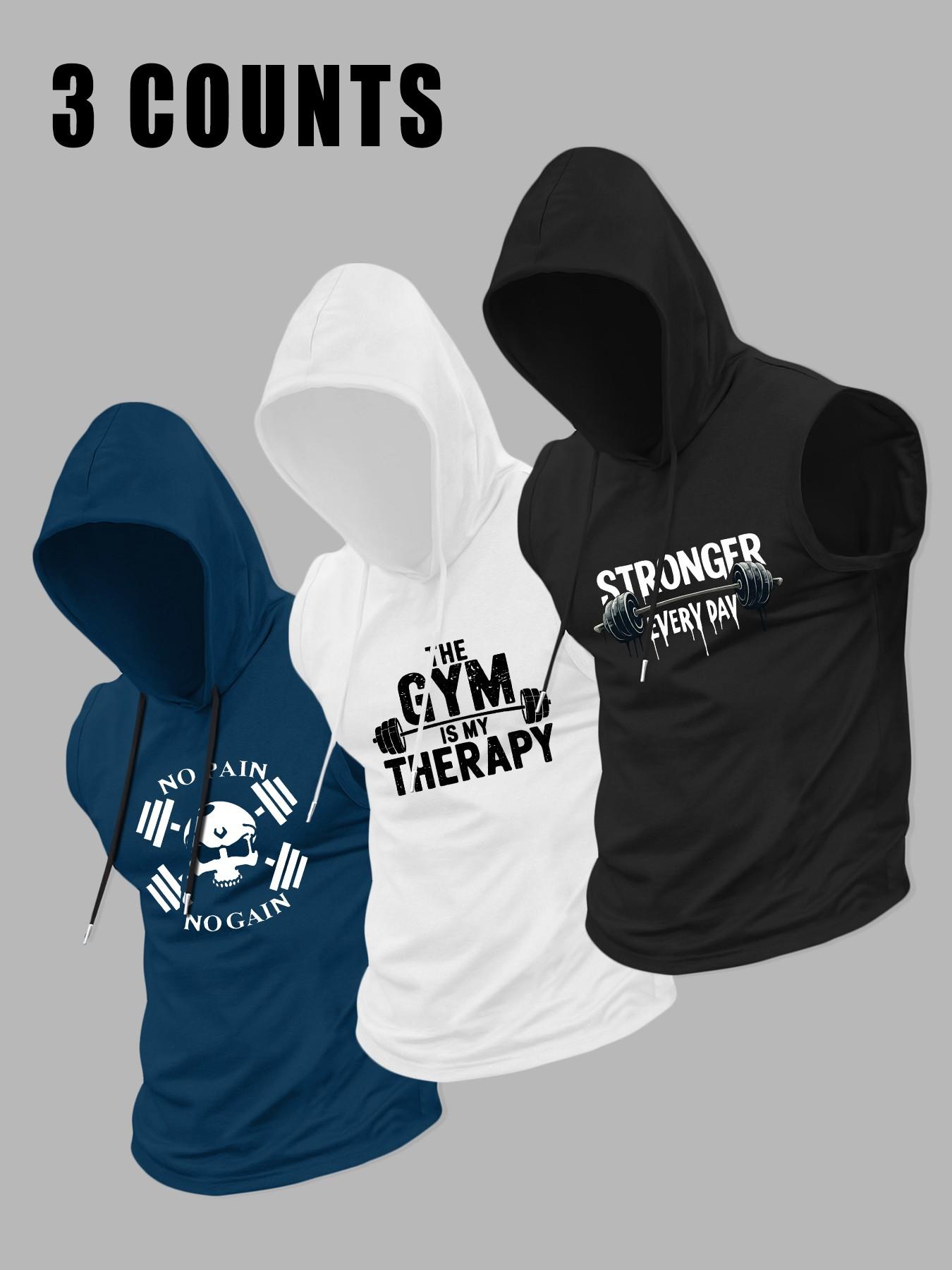Men's Gym Workout Sleeveless Hooded Tank Top, Muscle Fit Bodybuilding Training Vest, Sleeveless Gym Tops, Sleeveless Hoodie for Weightlifting Gym Daily Wear #springsaledeals2026 #summeroutfits #menfashion #gymwear
