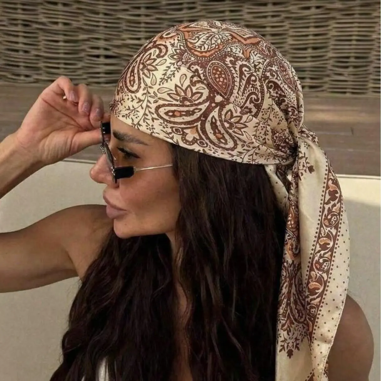 Large Satin Silk Scarf for Women, Viral 35" Square Hair Scarf, Soft Silky Head Wrap, Old Money Coquette Neck Scarf, French Girl Style Bandana, Lightweight Sun Protection Shawl for Travel, Beach & Daily Wear
