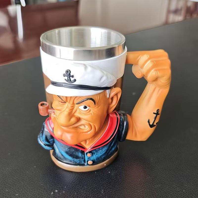 2026 New Model 3D Popeye Power Coffee Cup, Collector’s Edition Shape Cup, Home and Office Decoration, Unique Gift Idea