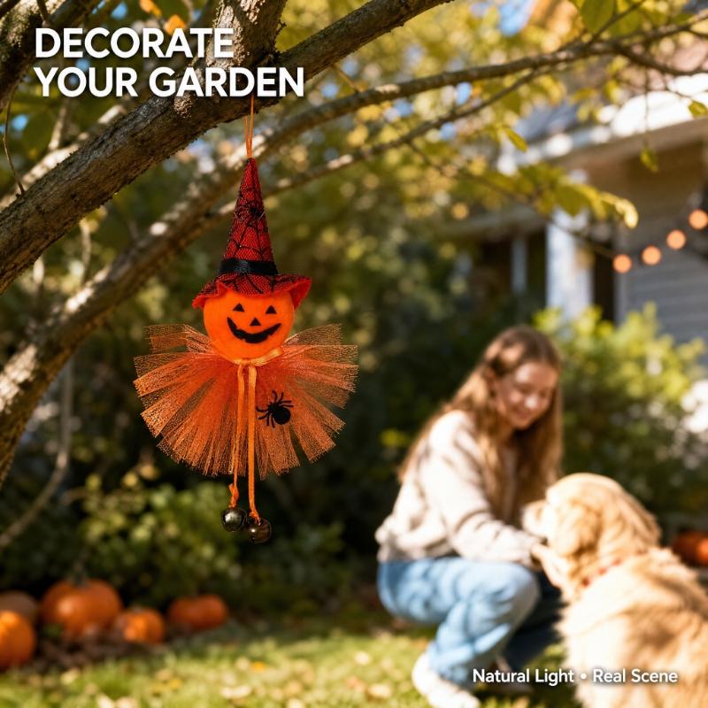 Halloween Spooky Hanging Witch Doll Ornament Scary Floating Witch Figure Yard Door Tree Wall Indoor Outdoor Party Decor Prop