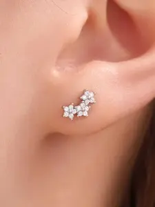 1 Pair Flower Earrings, 3D Small Floral Ear Studs, Style Layered Design, Hypoallergenic & Fade-Resistant, Versatile for Work & Dates