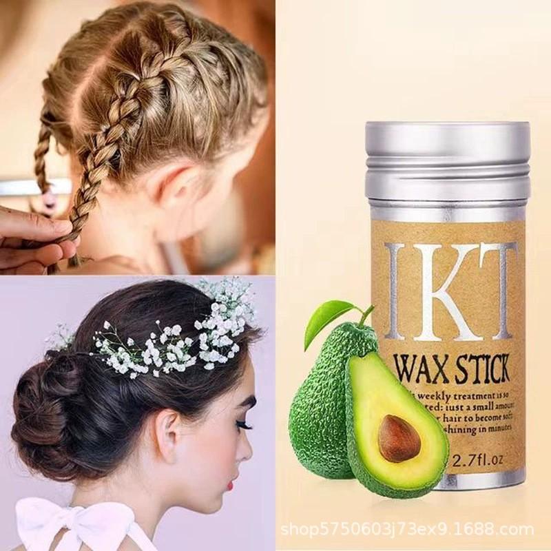 75g Ikt Hair Wax Stick + 5pcs Hair Brush Comb Set, Non-Greasy Styling Gel for All Hair Types, Edge Control Pomade for Baby Hair