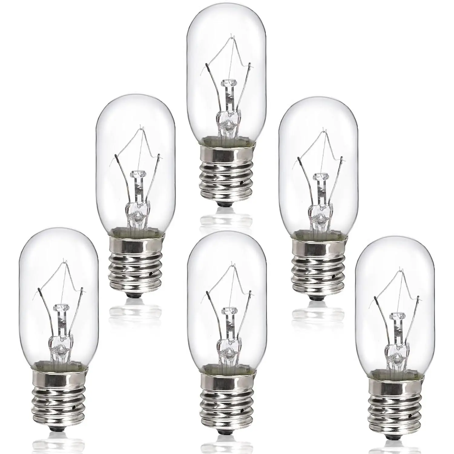 6 Pack Microwave Light Bulb 40 Watt 120V T8 Replacement Light Bulb E17 Standard Base Stove Light Bulbs Under Hood for Oven Stove Refrigerator Microwave