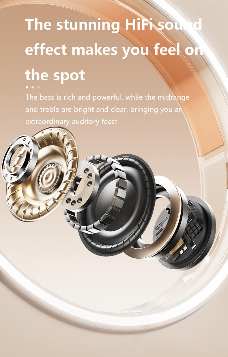 HYUNDAI YX49 Fashionable Open-Wear Stereo Earphones with Handbag-Style Light Luxury Design, Comfortable Fit, 2025 New Bluetooth 6.0 for Faster, More Stable Connection & Lower Power Use, HiFi Sound, Sport & Travel Ready, Perfect Gift for Girlfriend