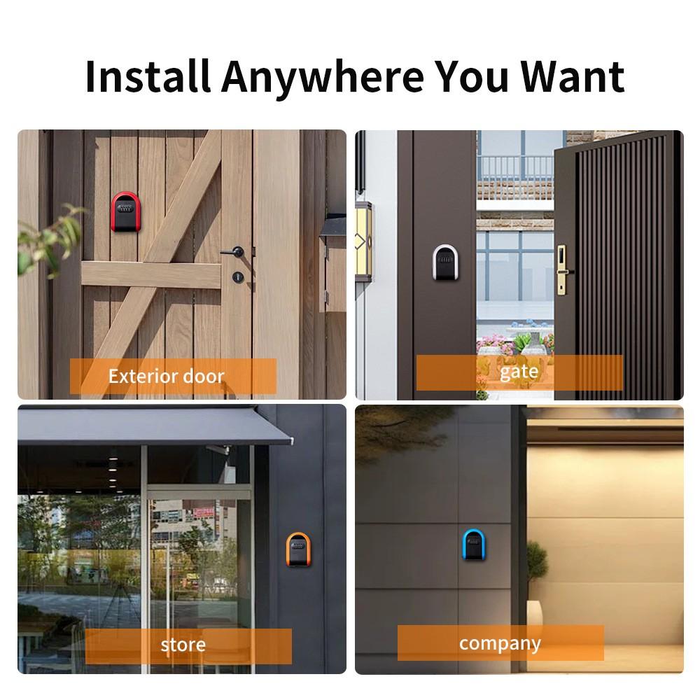 Plastic Key Box for Homestays with Combination Lock, Secure Key Storage Solution, Ideal for Construction Sites and Apartments