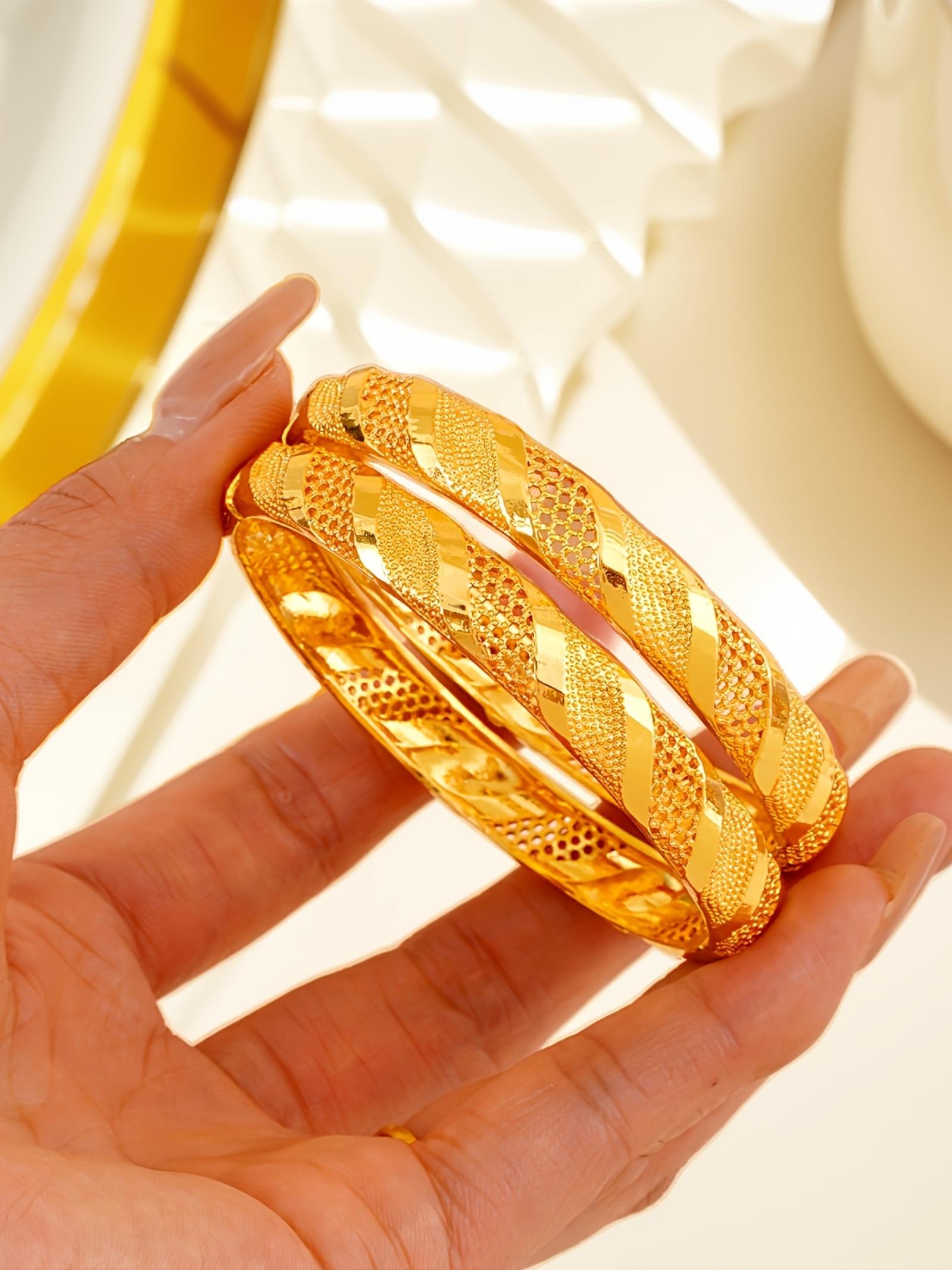 Dubai Gold Plated Women's Fashion Cuff Bracelet, Handmade Ethnic Style, Luxury Wedding Bangle, African Nigerian Bridal Jewelry