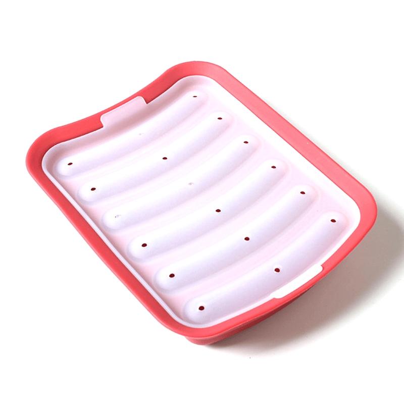 A sausage making mold, six silicone ham and hot dog making molds with lids, kitchen and household sausage cake baking tool molds with lids