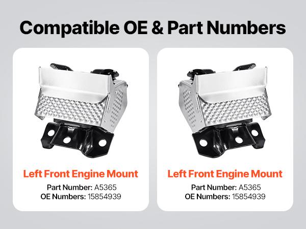 VEVOR Engine Motor Mount Kit Replacement, Set of 2, Compatible with 2007-2013 Chevrolet Silverado 1500 5.3L V8, Replace OE# A5365, A5365, Secure Support, Left and Right Front Mounts VEVOR Engine Motor Mount Kit Replacement, Set of 2, Compatible with 2007-2013 Chevrolet Silverado 1500 5.3L V8, Replace OE# A5365, A5365, Secure Support, Left and Right Front Mounts