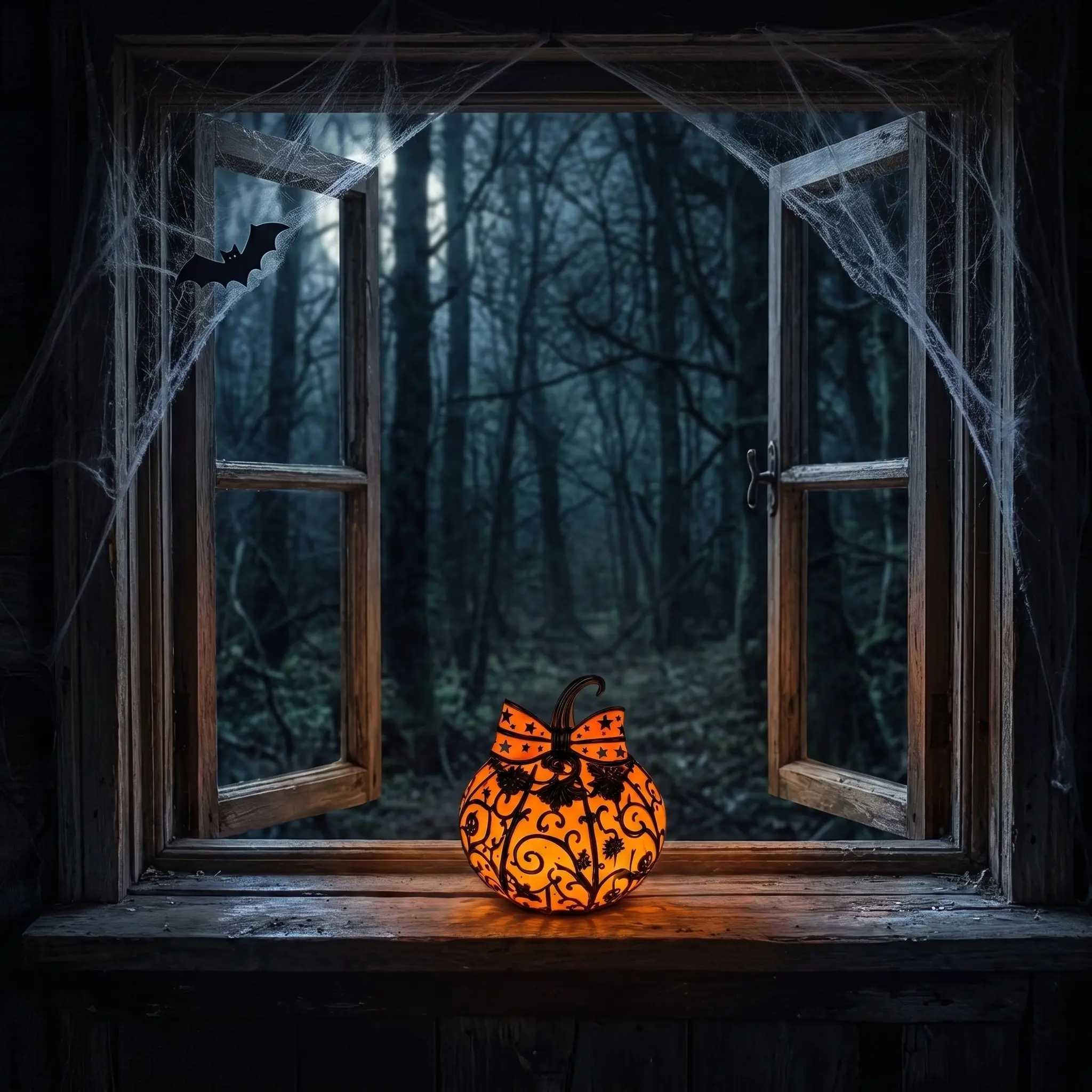 Retro Pumpkin Night Light Ornament – Flameless Halloween Lantern with Warm Amber Glow, Cozy Fall Decor for Living Room Desk, Perfect Seasonal Gift Idea for Adults