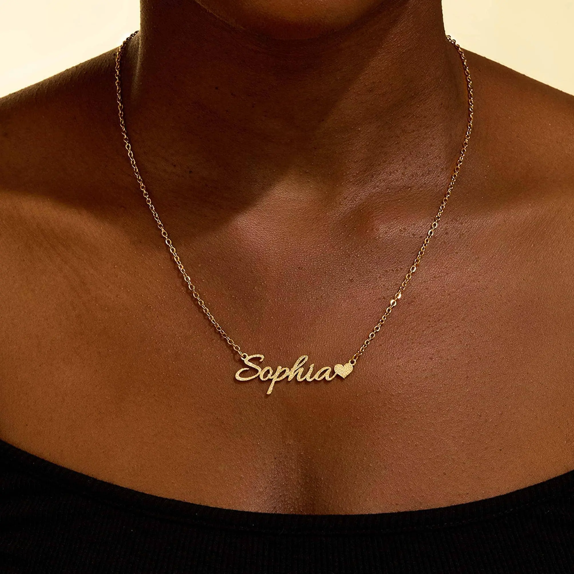 AS264 Personalized Customized Name Love Pendant Stainless Steel Exclusive Necklace for Family and Friends Gifts
