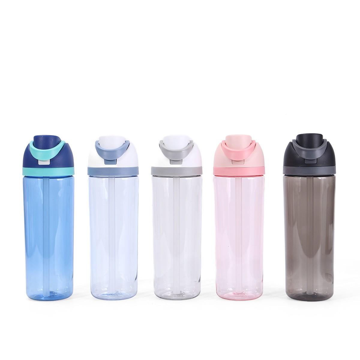 Transparent Plastic Fruit Cup, Large Capacity Outdoor Sports Water Bottle, Leak-Proof Dual Straw Cup, Perfect for Hiking & Camping