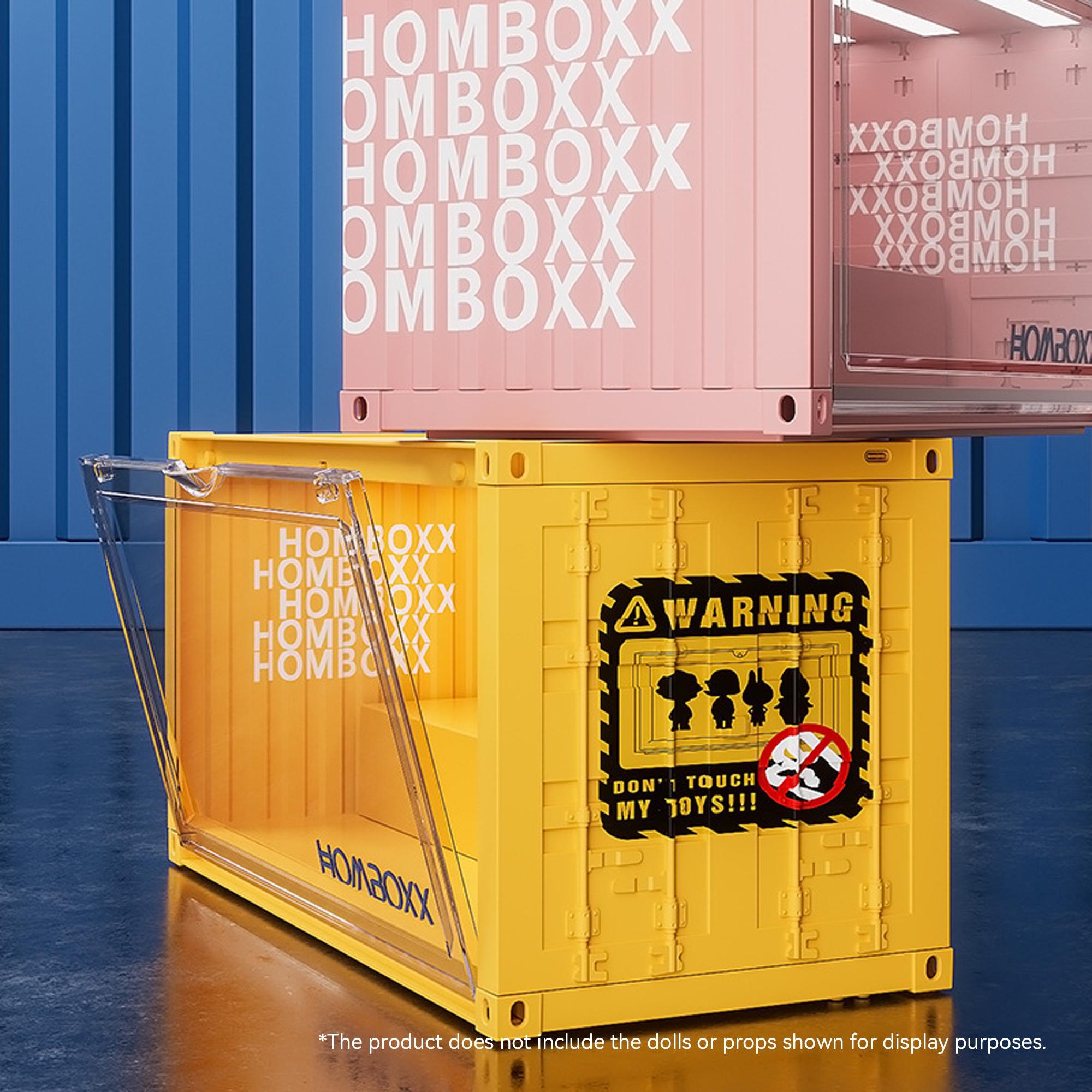Large Stackable Container-Style Display Case with Magnetic Door & Movable Steps — Perfect for Plush Charms, Figures & Popbean Collectors