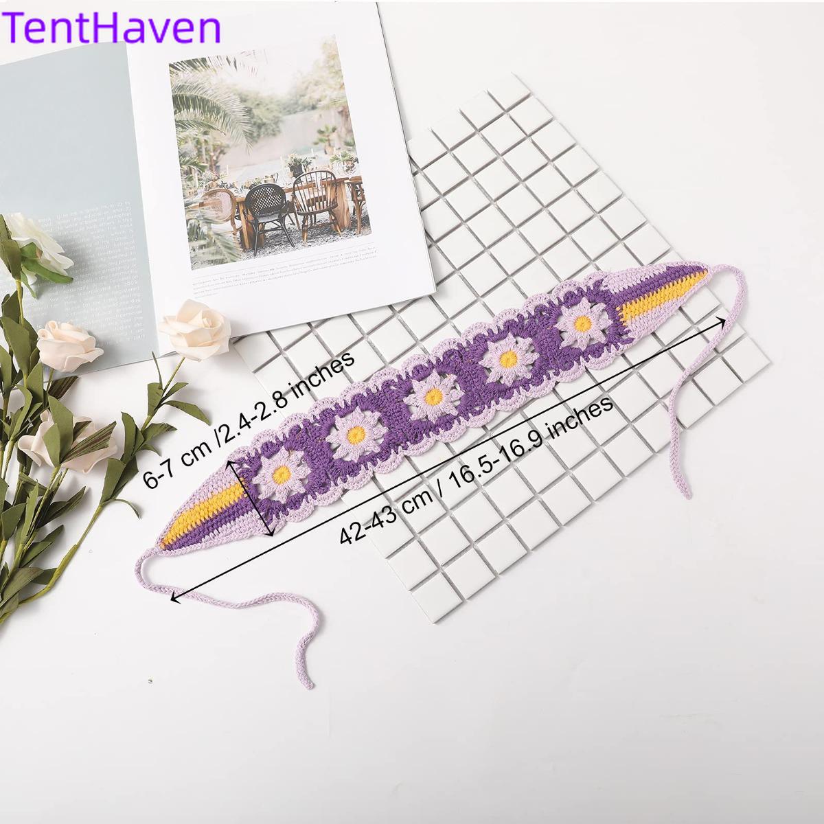 2026 Women's Hair Accessories Fashion Knitted Hook Flower Hollow Triangle Scarf Women's Sweet and Cute Girl Style Flower Headscarf